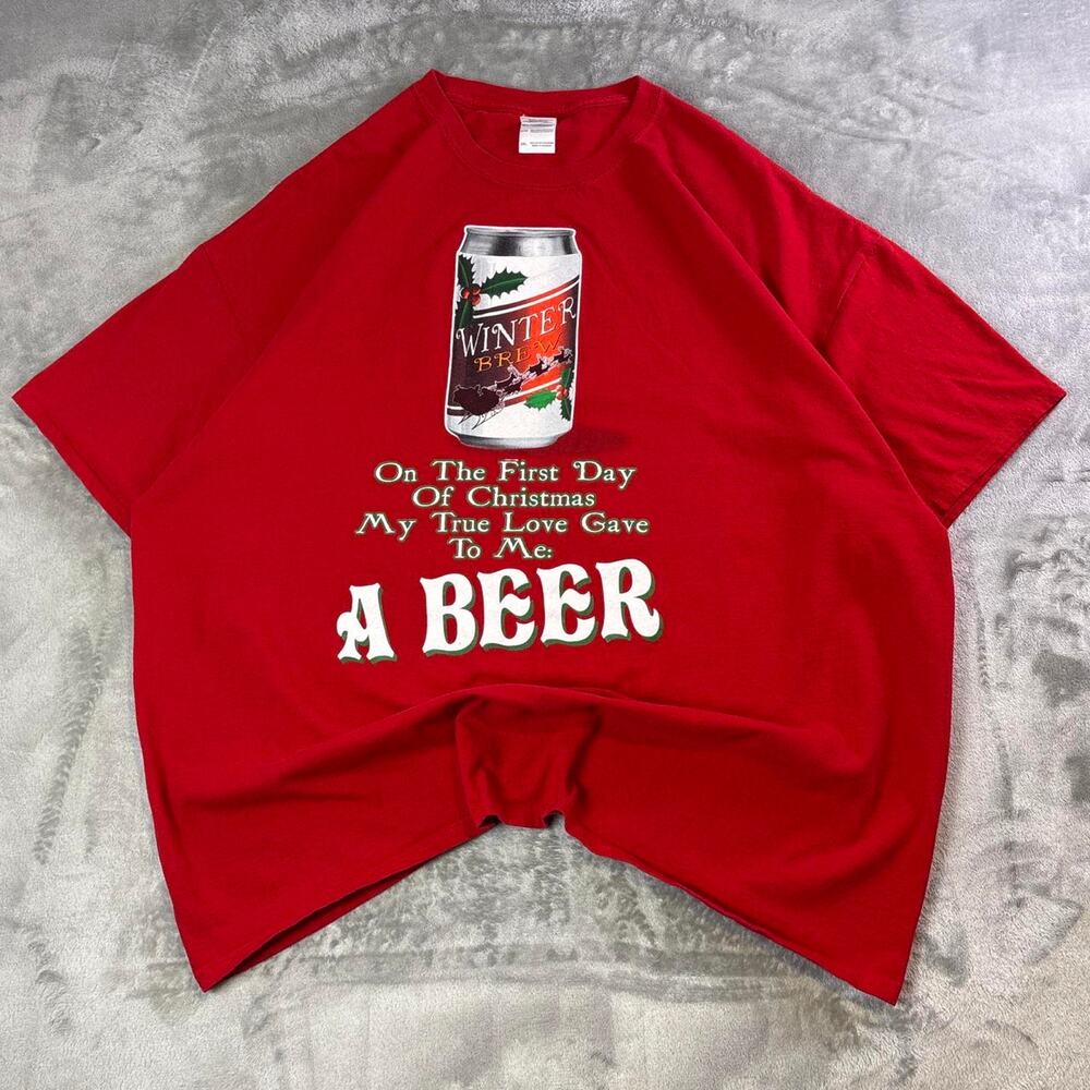 Y2K “On The First Day Of Christmas My True Love Gave To Me A Beer” T-Shirt